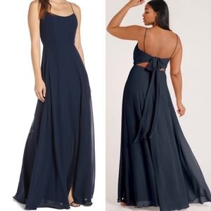 Jenny Yoo Navy Blue Maxi Dress